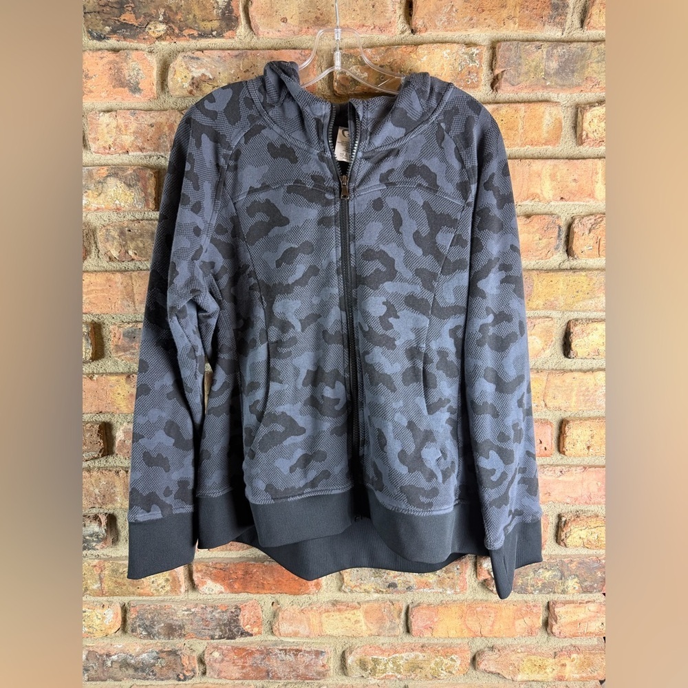 ZYIA Active Charcoal Camo Gray Pivot Hoodie Full Zip Women’s Size XL